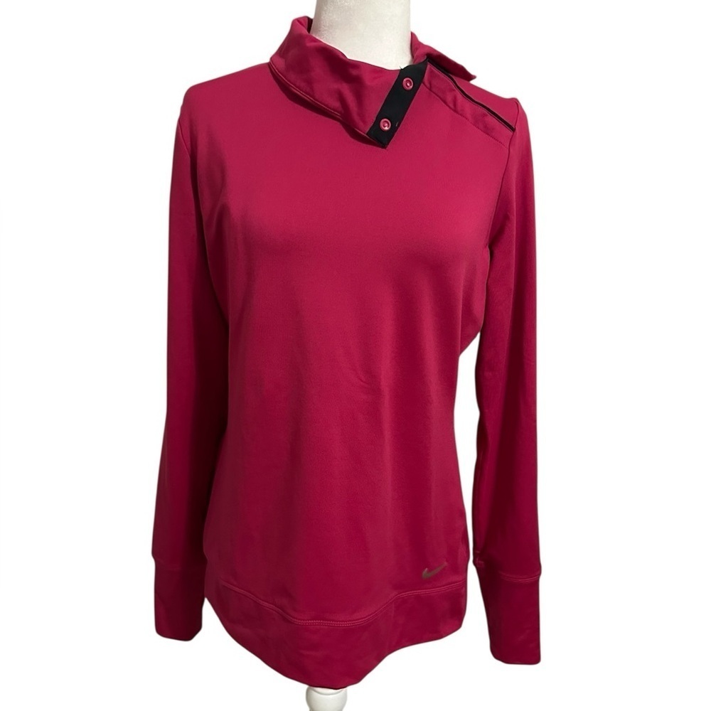 Nike Golf Performance‎ Crimson Pullover with Button Detail Thumbhole Size Large